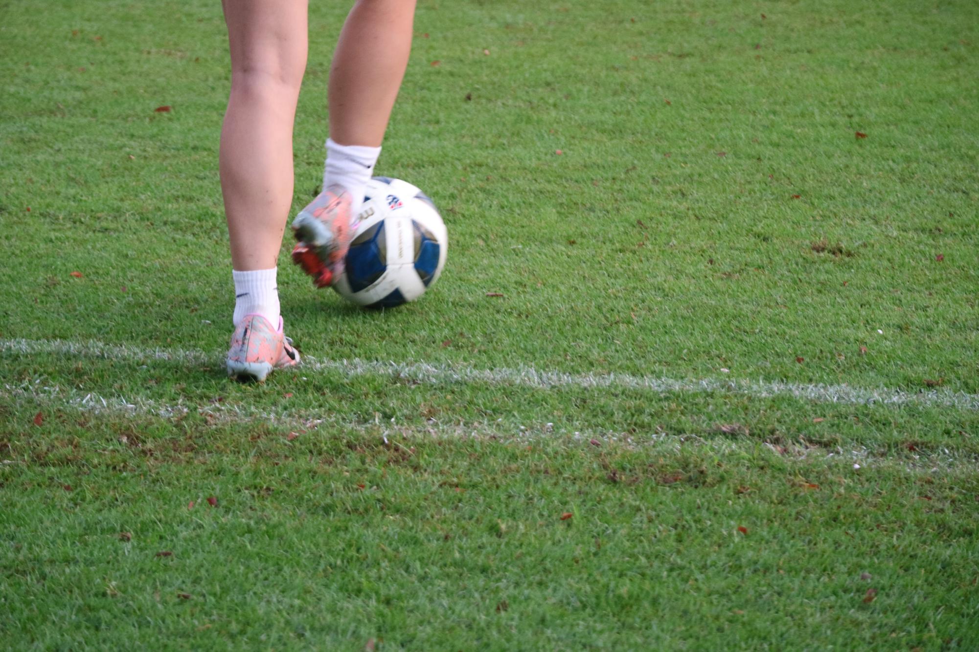 2024 Girls’ Varsity Football team during practice

