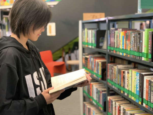 Junior Sisley L. in the library
